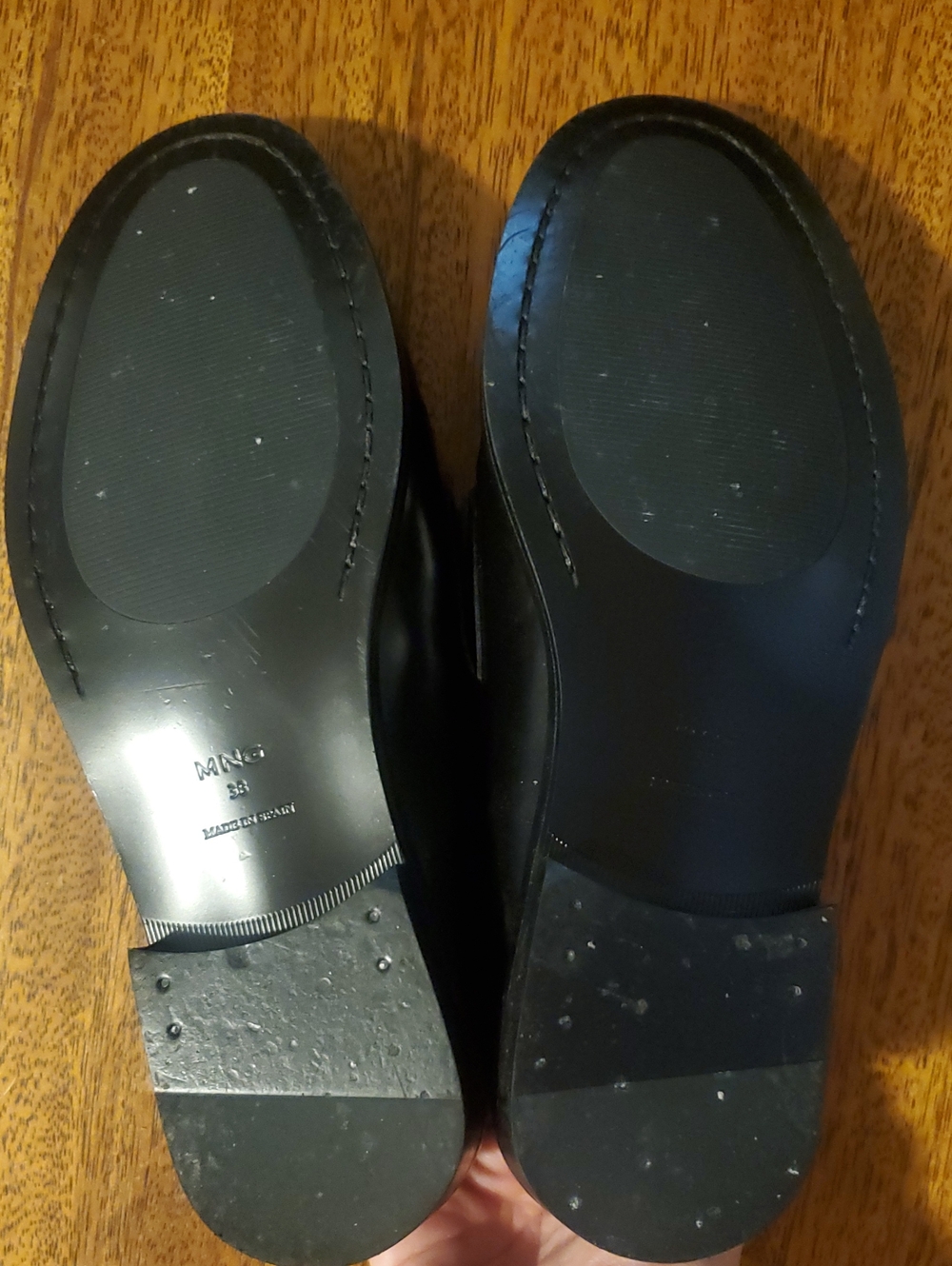 Mango Black Leather Penny Loafers - Picture 7 of 9